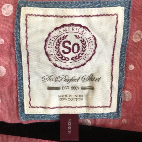 So Perfect Polka Dot Pink Button Down - Picture 3 of 3